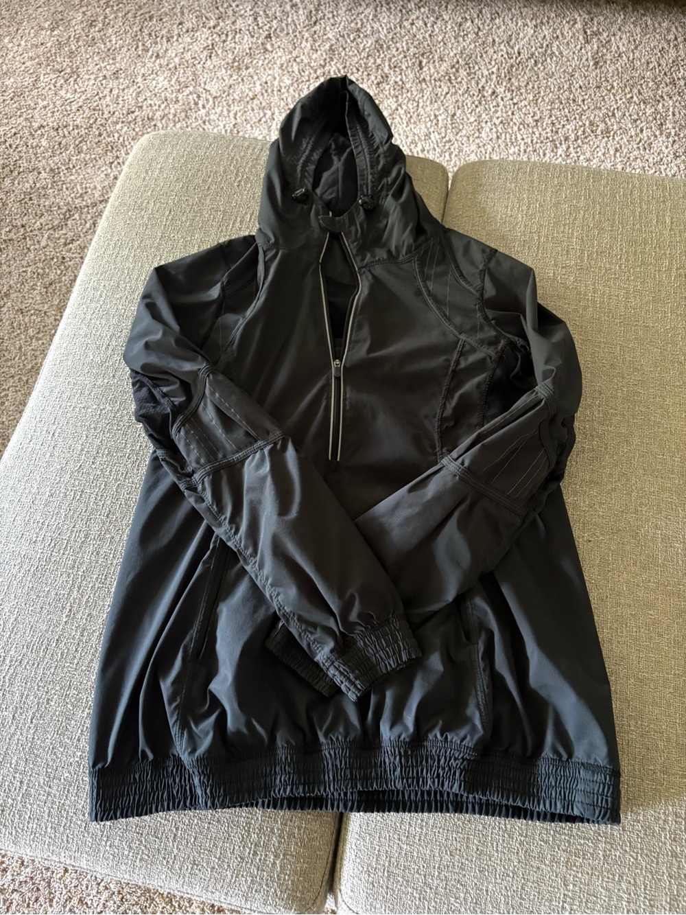 lululemon athletica Black Hooded Pullover Jacket